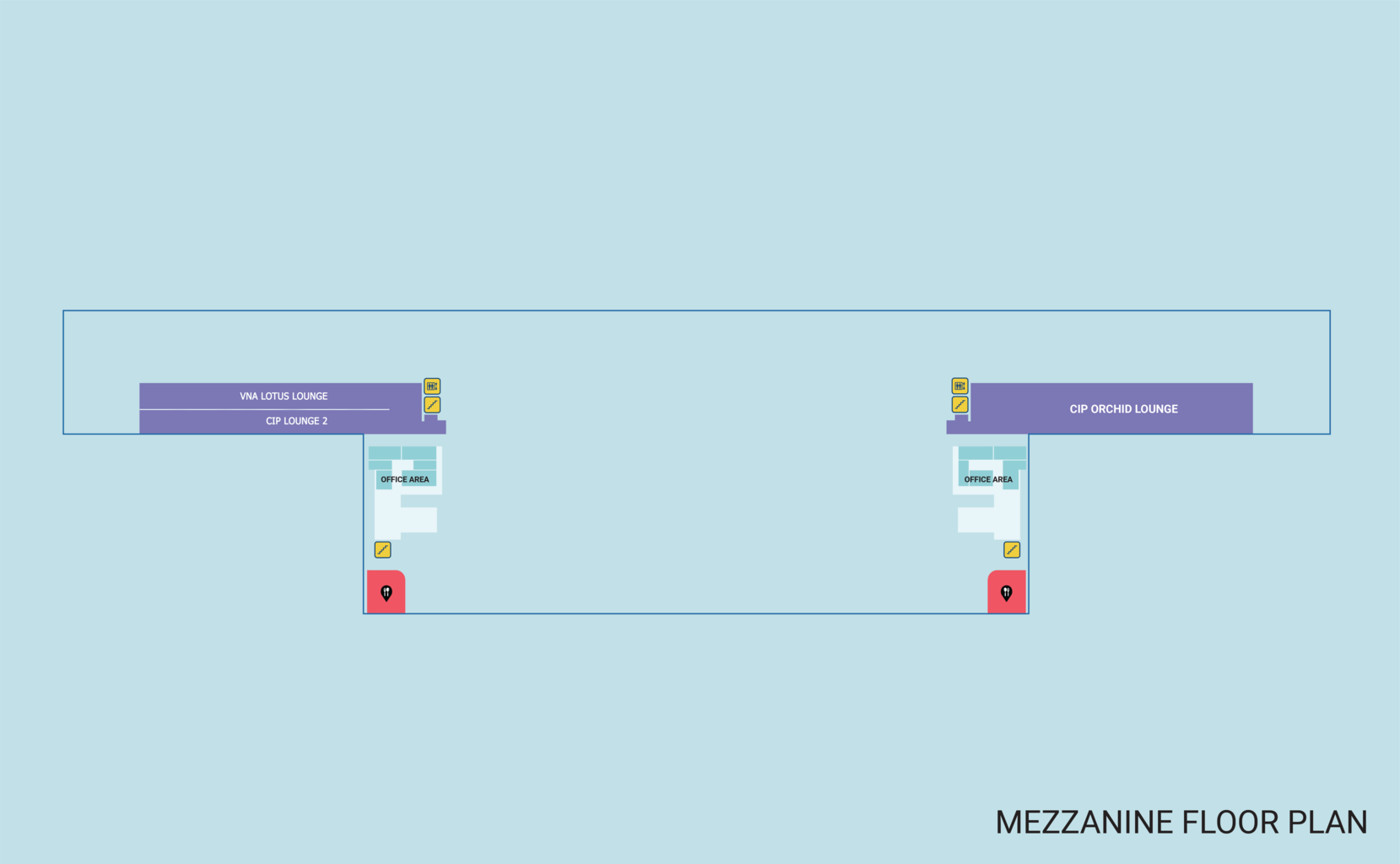 Mezzanine level: Danang airport lounges area for business class