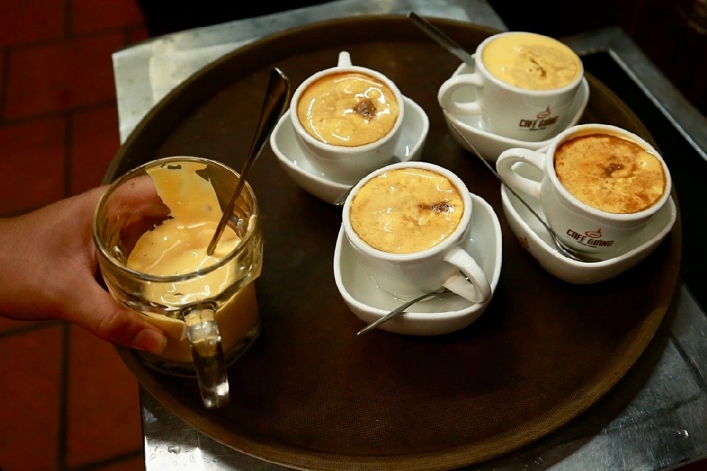 Drink Egg Coffee at Cafe Giang